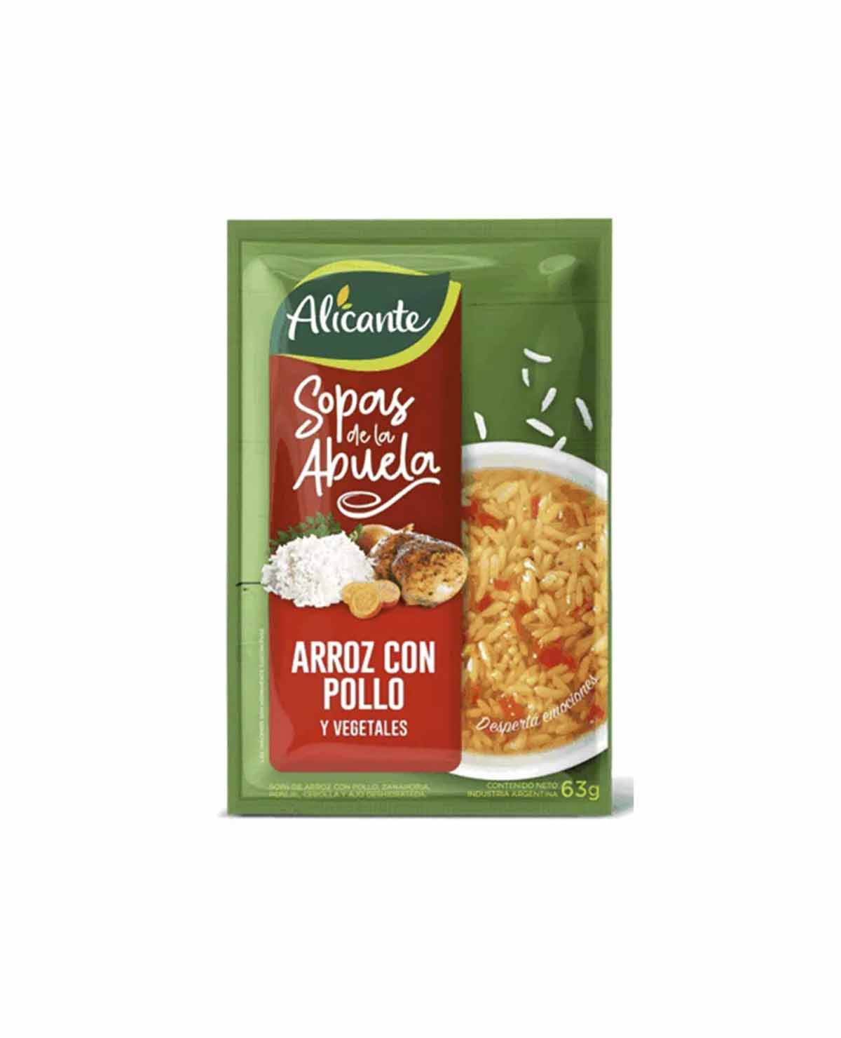 Sopa Alicante Arroz con Pollo y Vegetales x 63 Gr